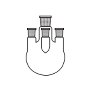 5497 Flasks, Round Bottom, Four Necks, Centre and Three Parallel Side Necks with Interchangeable Joint