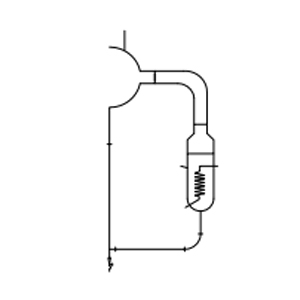 Boiler mounted in an external circulatory loop – flask, boiler with helical coil, piping