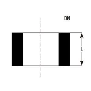 PTFE spacer dimensions (DN and L)