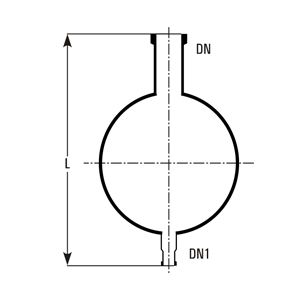 Addition vessel dimensions L, DN, DN1
